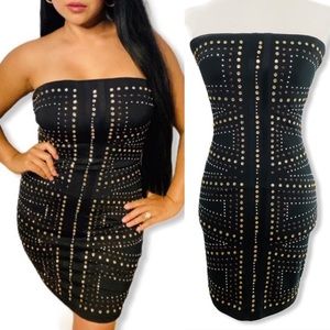 Nikibiki Studded & Rhinestone Tube Top Dress